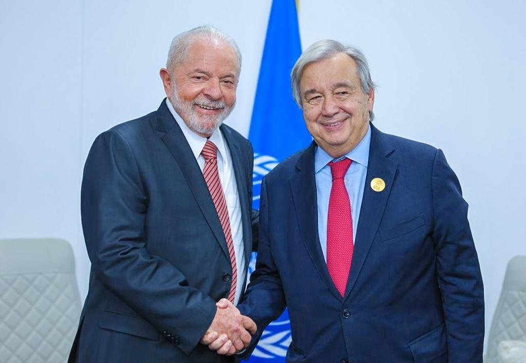 Lula se encontra com secretário-geral da ONU durante viagem para a COP-27