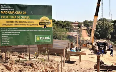 Ponte de concreto do Altos da Serra II recebe implantação de vigas; Investimento chega a R$ 2 milhões